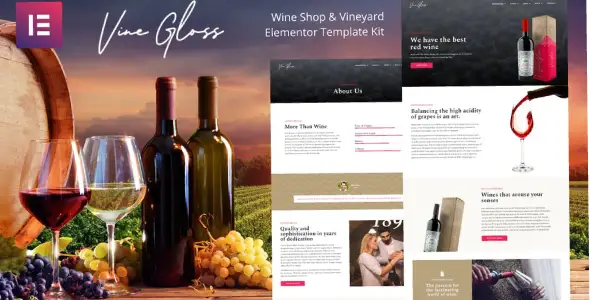 Vine Gloss – Wine Shop & Vineyard Elementor Template Kit
