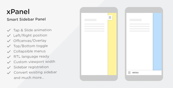 xPanel – Smart Sliding Panel and Sidebar Widget Area for WordPress